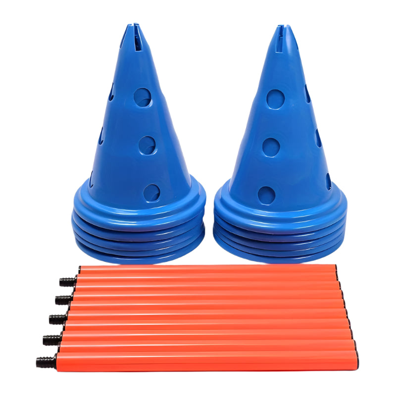 15-Piece Adjustable Sports Training Cones Set