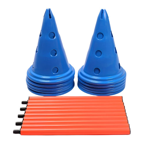 15-Piece Adjustable Sports Training Cones Set