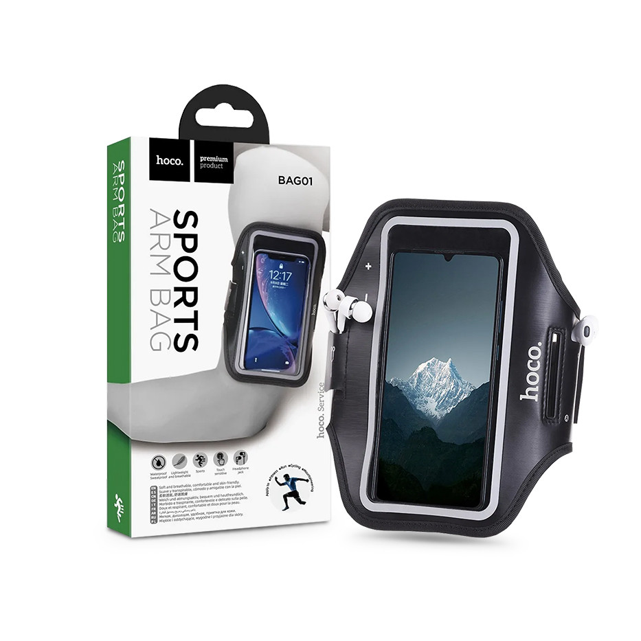 HOCO univerzális kartok sportoláshoz, max. 6,7'' méretű készülékekhez - HOCO Bag01 Sports Arm Bag - fekete (HO622554)